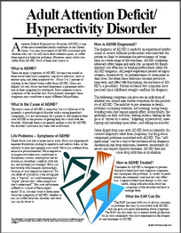 E010 Adult Attention/Hyperactivity Disorder