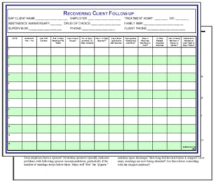 S170V Follow-up Sheet for Monitoring Recovering Clients