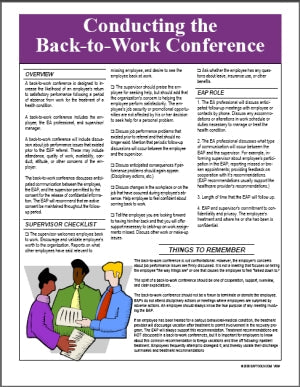 S176V  Back to Work Conference Guidelines