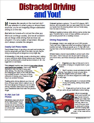 Distracted Driving and You - Handoutsplus – WorkExcel
